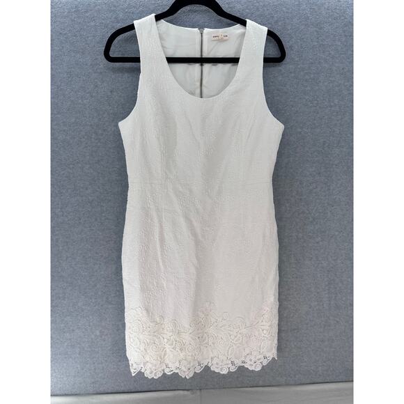 Rebecca Taylor Women's sz 12 White Embroidered Sheath Dress Bridal Graduation - Picture 2 of 14